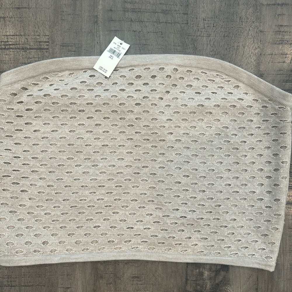 Aerie Beige Eyelet Crop Top